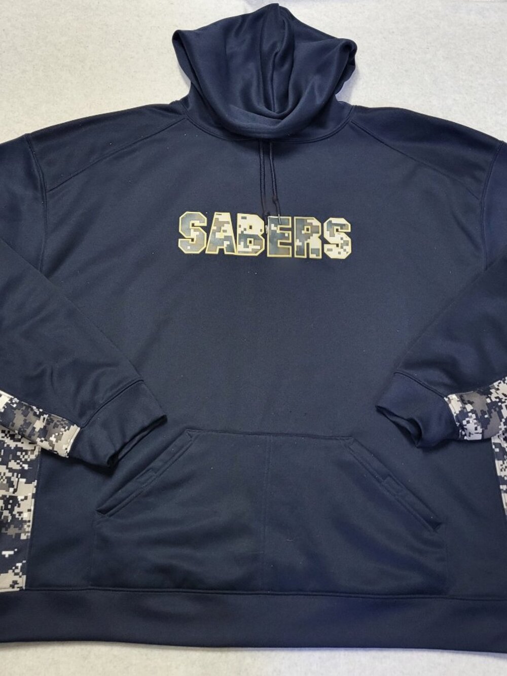 Badger Sport NHL Buffalo Sabers Navy/Camo Hoodie Sweatshirt Pullover 3X